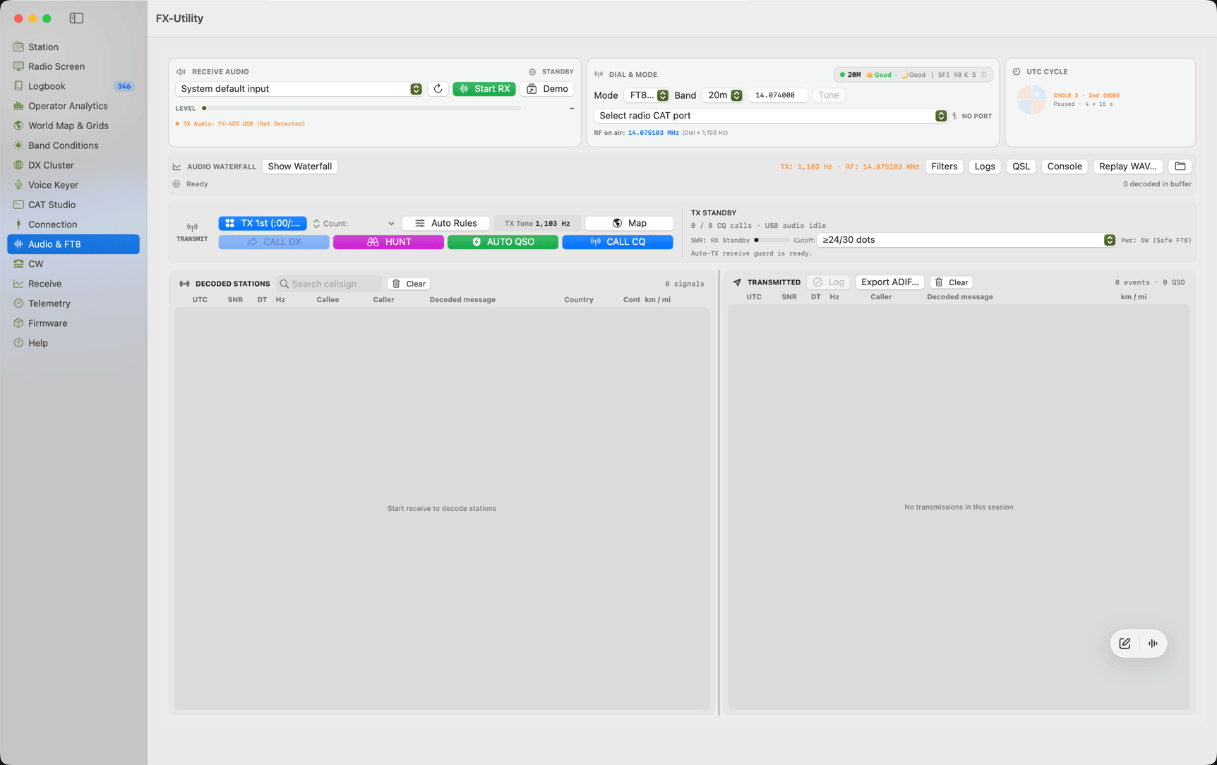 FT8 and FT4 Digital Operations Desk Screenshot